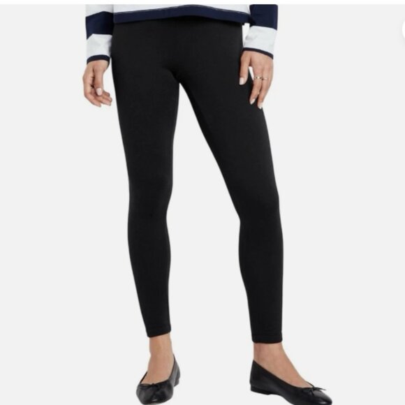 NEW Old Navy Blackjack Black High Waisted Fleece Lined Fashion Layering Legging - Picture 2 of 15